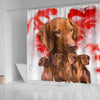 Cute Vizsla Print Shower Curtains