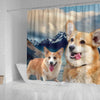 Pembroke Welsh Corgi Print Shower Curtains