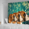 Lovely Boxer Dog Print Shower Curtains