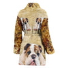 Bulldog Print Women's Bath Robe