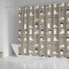 Pekingese Dog Pattern Print Shower Curtains