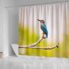 Lovely Kingfisher Bird Print Shower Curtains