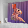 Rabbit Vector Art Print Shower Curtains