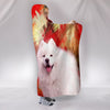 Cute American Eskimo Print Hooded Blanket