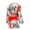 Shih Tzu On White Print Women's Bath Robe