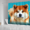 Lovely Akita Dog Print Shower Curtains