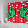 Fish Print On Red Shower Curtain