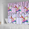 Happy Unicorn Print Shower Curtain