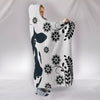 Cow Print with floral Hooded Blanket