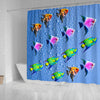 Colorful Angel Fish Print Shower Curtains