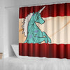 Unicorn Floral Print Shower Curtain