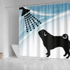 Cute Pug Dog Bath Print Shower Curtain