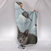 Korat Cat Print Hooded Blanket