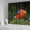 Lovely Bullfinch Bird Print Shower Curtains