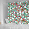 French Bulldog Floral Print Shower Curtains