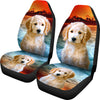 Cute Goldendoodle Dog Print Car Seat Covers