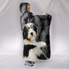 Lovely Polish Lowland Sheepdog Print Hooded Blanket