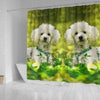 Cute Poodle Dog Print Shower Curtains