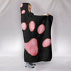 Pink Paws Print Hooded Blanket