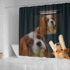 Cute Cavalier King Charles Spaniel Print Shower Curtain