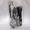 German Shepherd Black And White Print Hooded Blanket