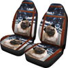 Pug Dog With Window Print Car Seat Covers