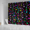 Colorful Dog Paws Print Shower Curtains