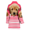 Cute Golden Retriever Dog Print Women's Bath Robe