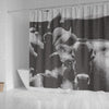 Black&White Brown Swiss cattle (Cow) Print Shower Curtain