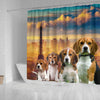 Beagle Print Shower Curtain