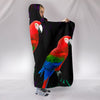 Red And Green Macaw Parrot Print Hooded Blanket