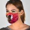 Russian Blue Cat On Heart Print Face Mask