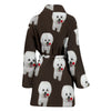 Cute Bichon Frise Dog Print Women's Bath Robe