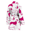 Red&White Dachshund Dog Patterns Print Women's Bath Robe