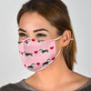 Alaskan Malamute Heart Patterns Print Face Mask