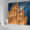 Finnish Spitz Print Shower Curtains