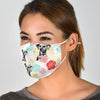 Dalmatian Floral Patterns Print Face Mask