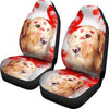 Golden Retriever With Heart Print Car Seat Covers