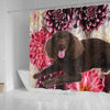 Cute American Water Spaniel Print Shower Curtains