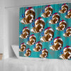 Cavalier King Charles Spaniel Dog On Heart Print Shower Curtains