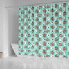 Bull Terrier Dog Floral Print Shower Curtains