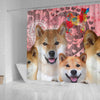 Shiba Inu Print Shower Curtains