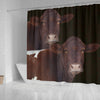 Cute Pinzgauer cattle (Cow) Print Shower Curtain