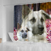 Cute Chinook Dog Print Shower Curtains