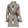 Borzoi dog With Paws Print Women's Bath Robe