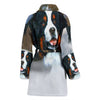 Bernese Mountain Dog Art Print Women's Bath Robe