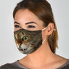 Angry Cat Face Print Face Mask