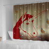 Amazing Red Unicorn Print Shower Curtain