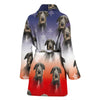 Scottish Deerhound Dog Print Women's Bath Robe