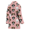 Boxer Dog Pattern Print Women's Bath Robe